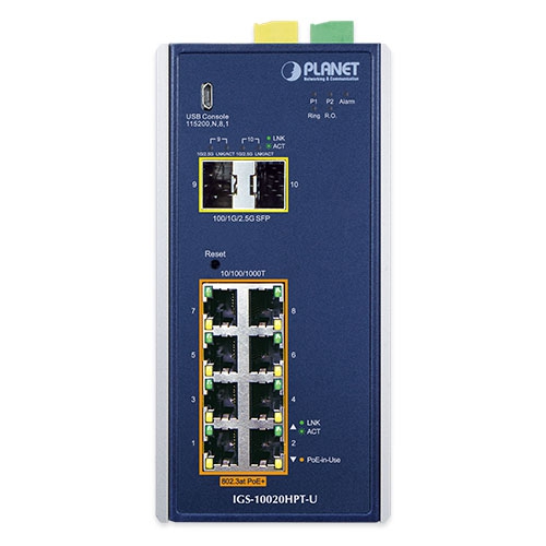 Planet IGS-10020HPT/IGS-10020HPT-U DIN-rail L2+ Ring Managed Gigabit PoE Switch - Price in Qatar - Image 5